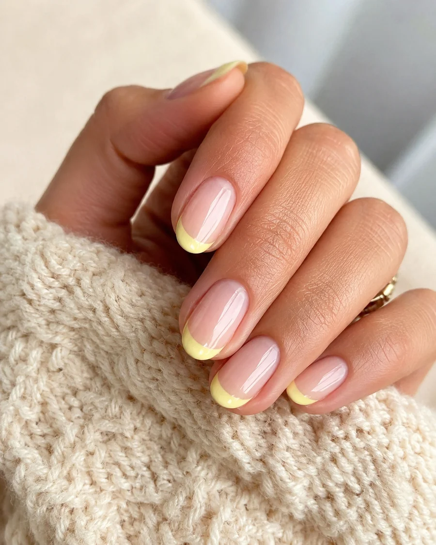 Butter yellow french tips